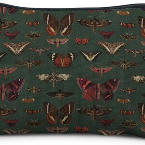 Moody Green Academia Butterfly Cosmetic Bags Toiletry Bag for Women, Vintage But